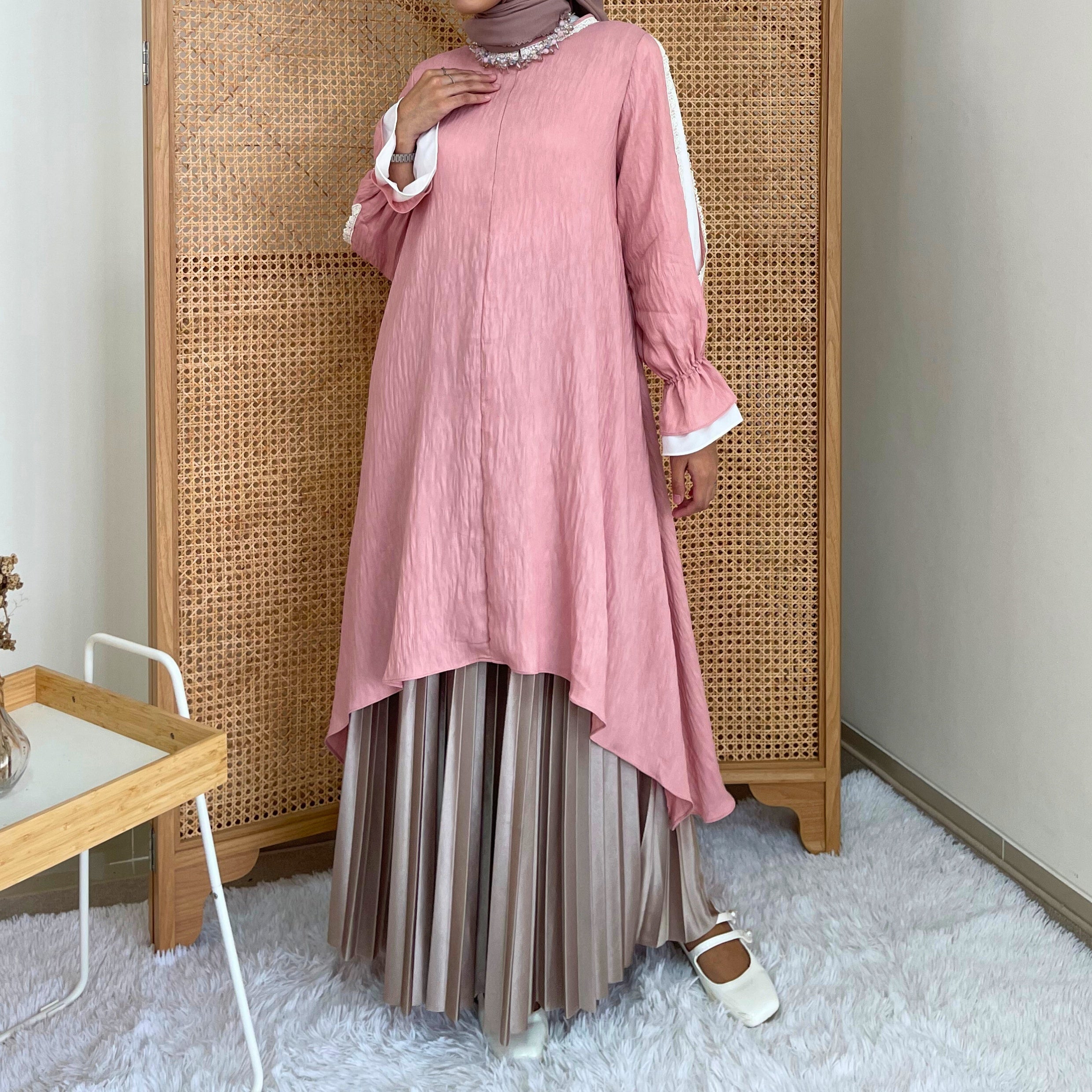 Image of Eclemix Tunic Reya | Atasan Wanita Tunic Mewah Resleting Depan | Baju Pesta Kondangan